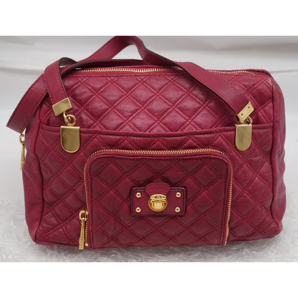 AUTH MARC JACOBS QUILTED SPRING STREET TOTE RED LEATHER RETAIL $1275 - Picture 8 of 11